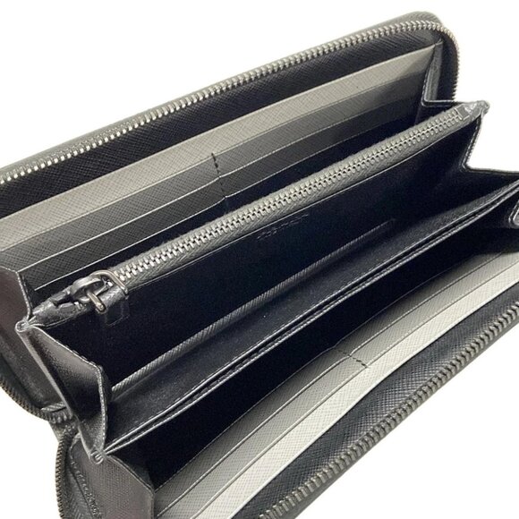 Auth PRADA - Black Saffiano Leather Long Wallet - Picture 4 of 10